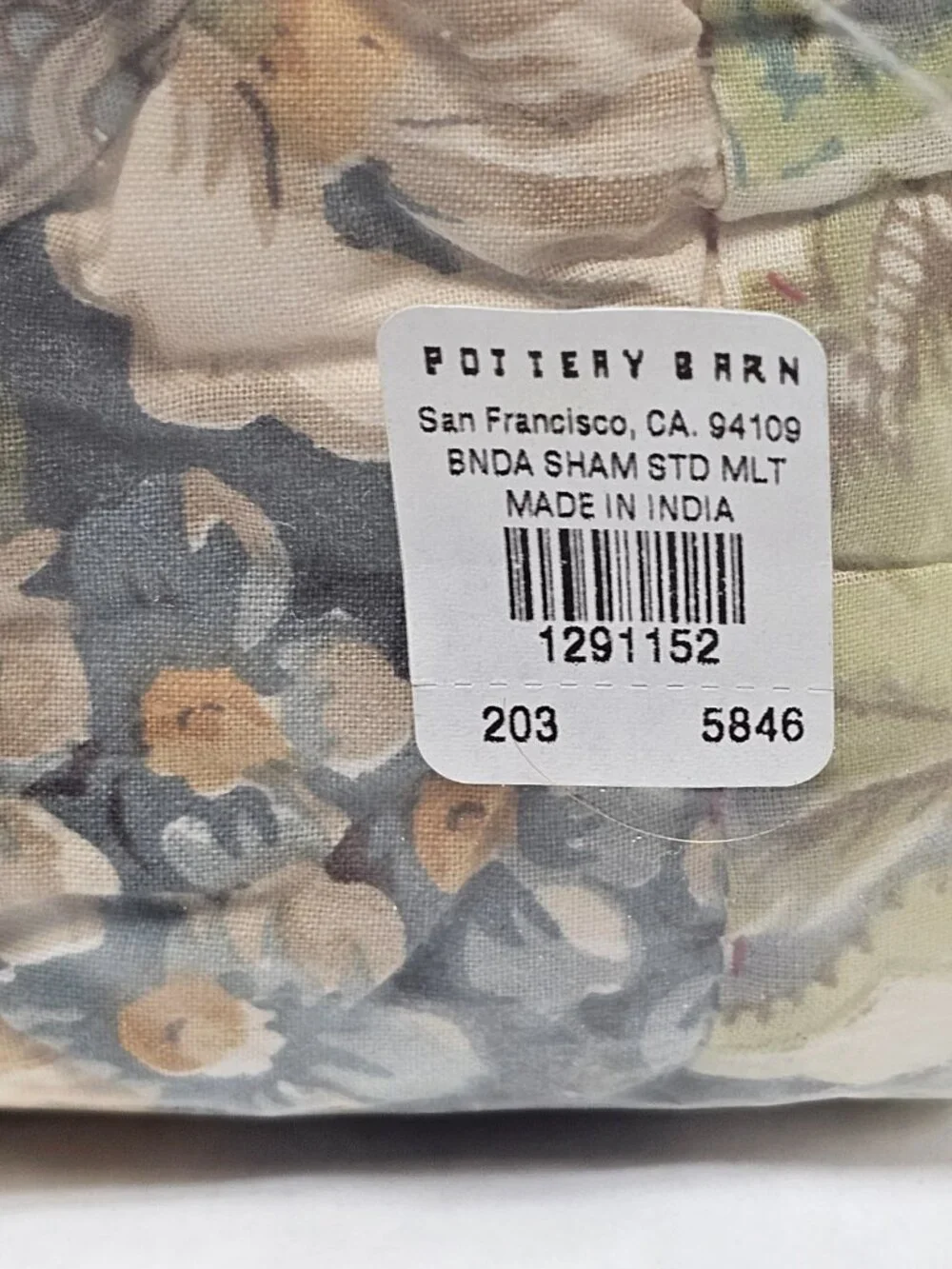 1 NEW Pottery Barn Bandana Patchwork Standard Sham Pillow Cover Quilt 1291152